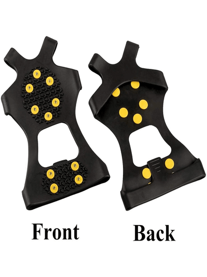 1pair Ice Cleats, Outdoor Traction Cleats, Zinc Alloy 10 Teeth Anti-slip for Boots Shoes for Hiking Climbing