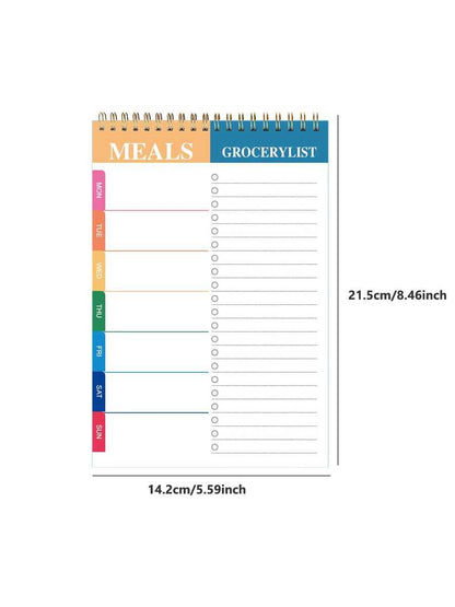 Meal Planner Pad | 5.6x8.5 inch 90 Pages Weekly Meal Planner Notepad for Organized Weekly & Daily Planning