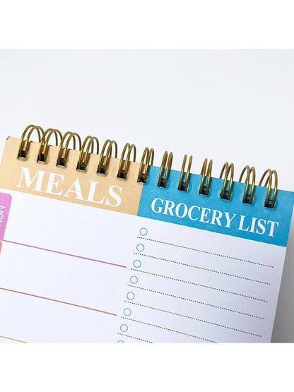 Meal Planner Pad | 5.6x8.5 inch 90 Pages Weekly Meal Planner Notepad for Organized Weekly & Daily Planning