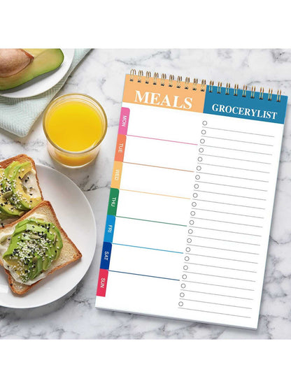 Meal Planner Pad | 5.6x8.5 inch 90 Pages Weekly Meal Planner Notepad for Organized Weekly & Daily Planning