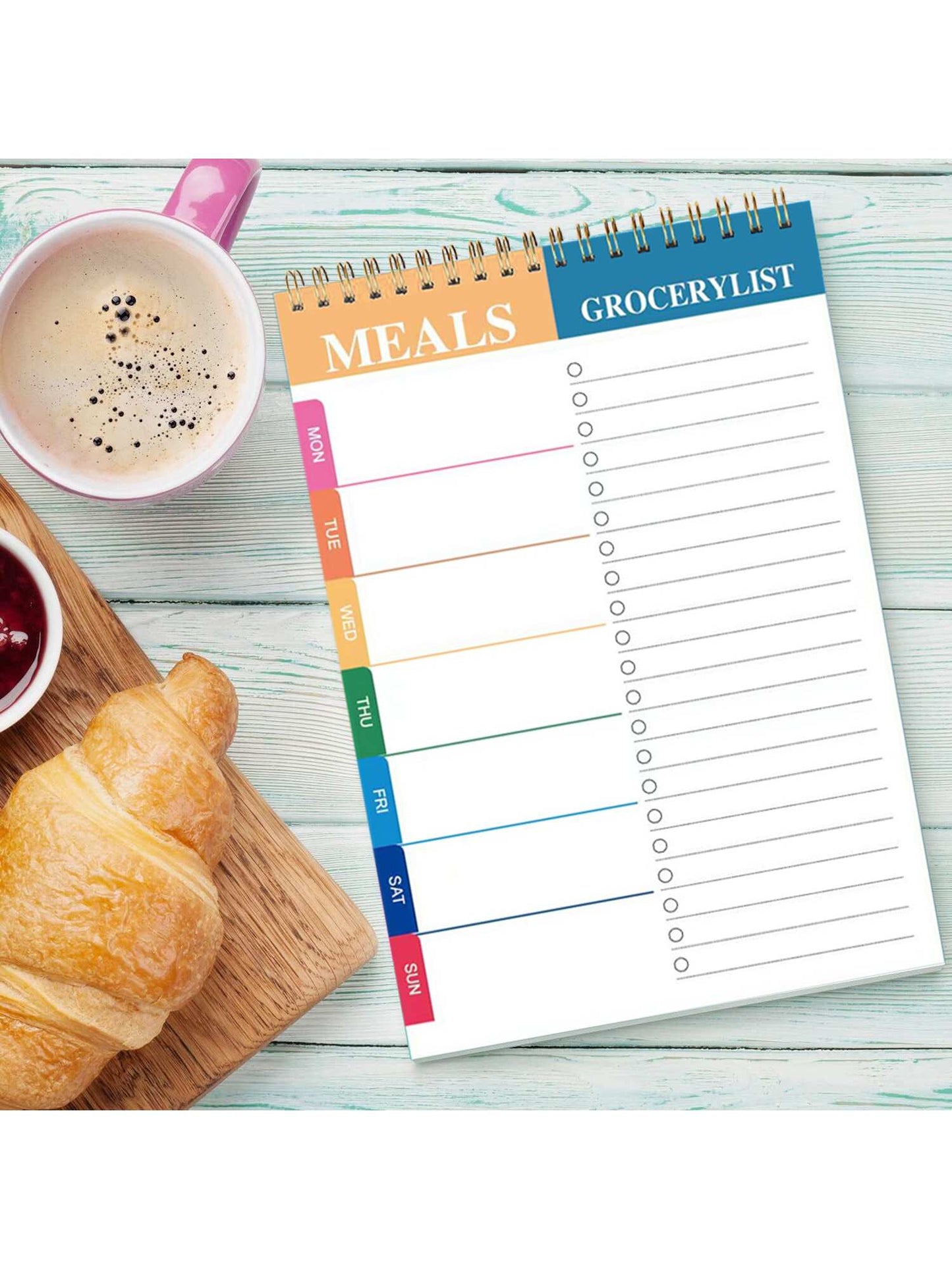 Meal Planner Pad | 5.6x8.5 inch 90 Pages Weekly Meal Planner Notepad for Organized Weekly & Daily Planning