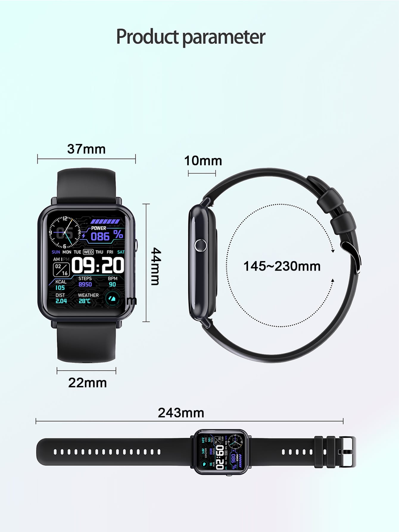 1pc Men Women Purple Silicone Strap Tft1.69 Smart Watch With Multifunctional Square Dial For Heart Rate Monitoring And Sleep Tracking, Compatible With Androids iphone.