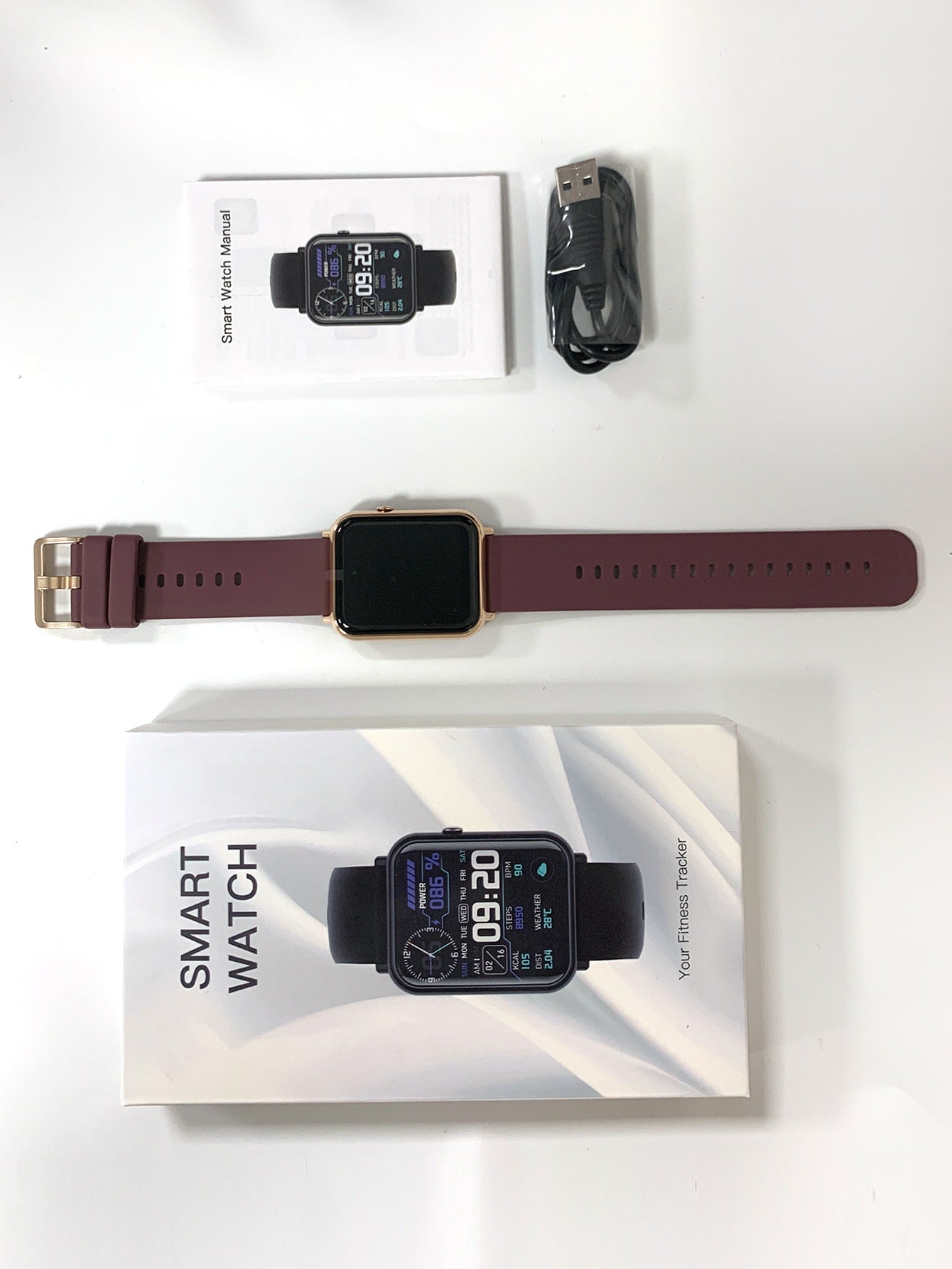 1pc Men Women Purple Silicone Strap Tft1.69 Smart Watch With Multifunctional Square Dial For Heart Rate Monitoring And Sleep Tracking, Compatible With Androids iphone.