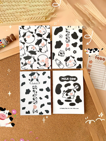 4pcs/set Cartoon Astronaut Themed Cute Notebooks, Portable Mini Pocket Diary For Stationery Gift