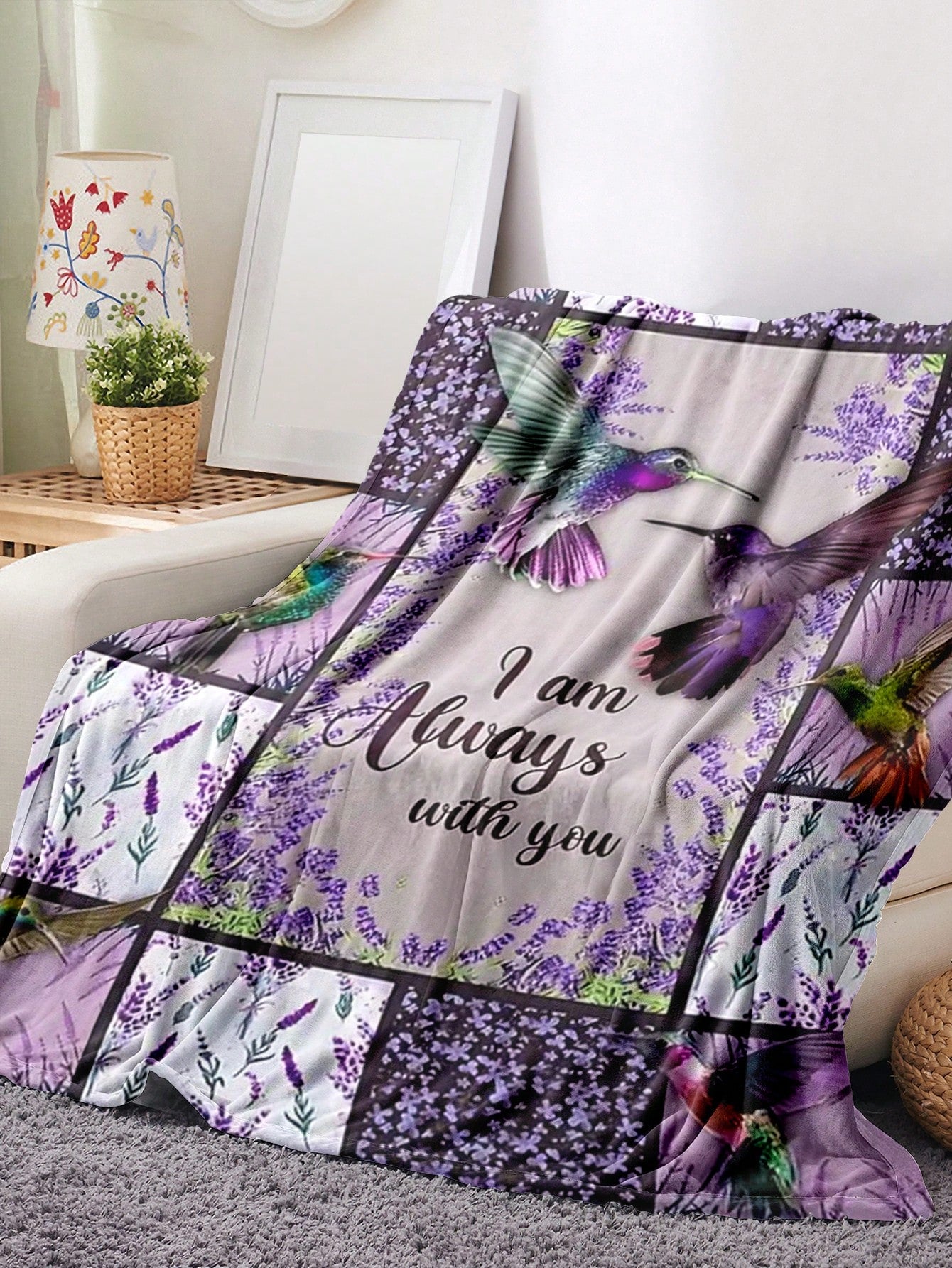 1pc Flower Slogan Printed Flannel Blanket, To My Mother Blanket, Soft Cozy Throw Blanket