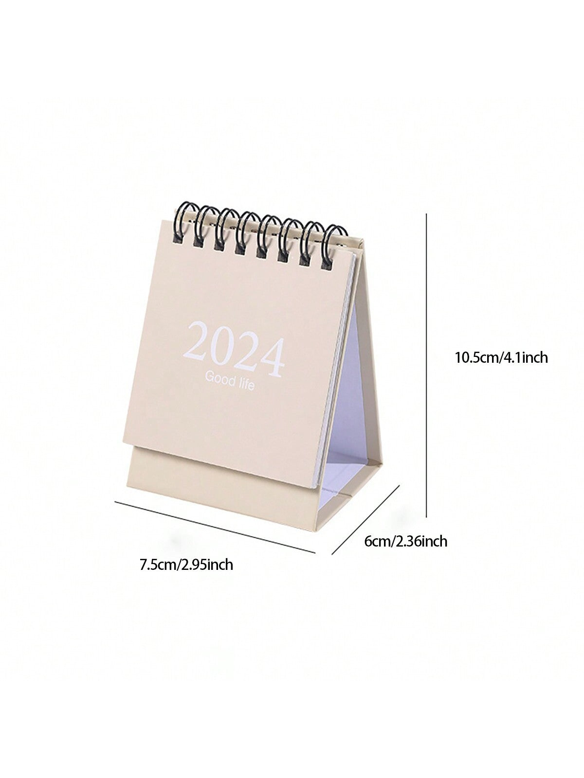 2024 Desk Calendar, Mini Creative Coil Calendar Planner With Thickened Base For Stable Placing, 360° Flip With Metal Double Coils