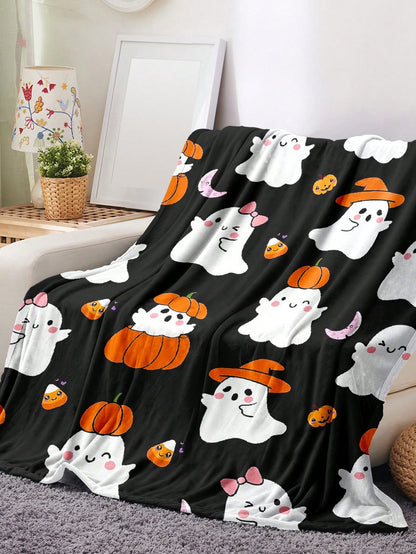 Cute Mushroom Printed Blanket, Comfortable Soft Lightweight Flannel Throw Blanket, Suitable For Bed, Sofa, Travel, Four Season, Pet