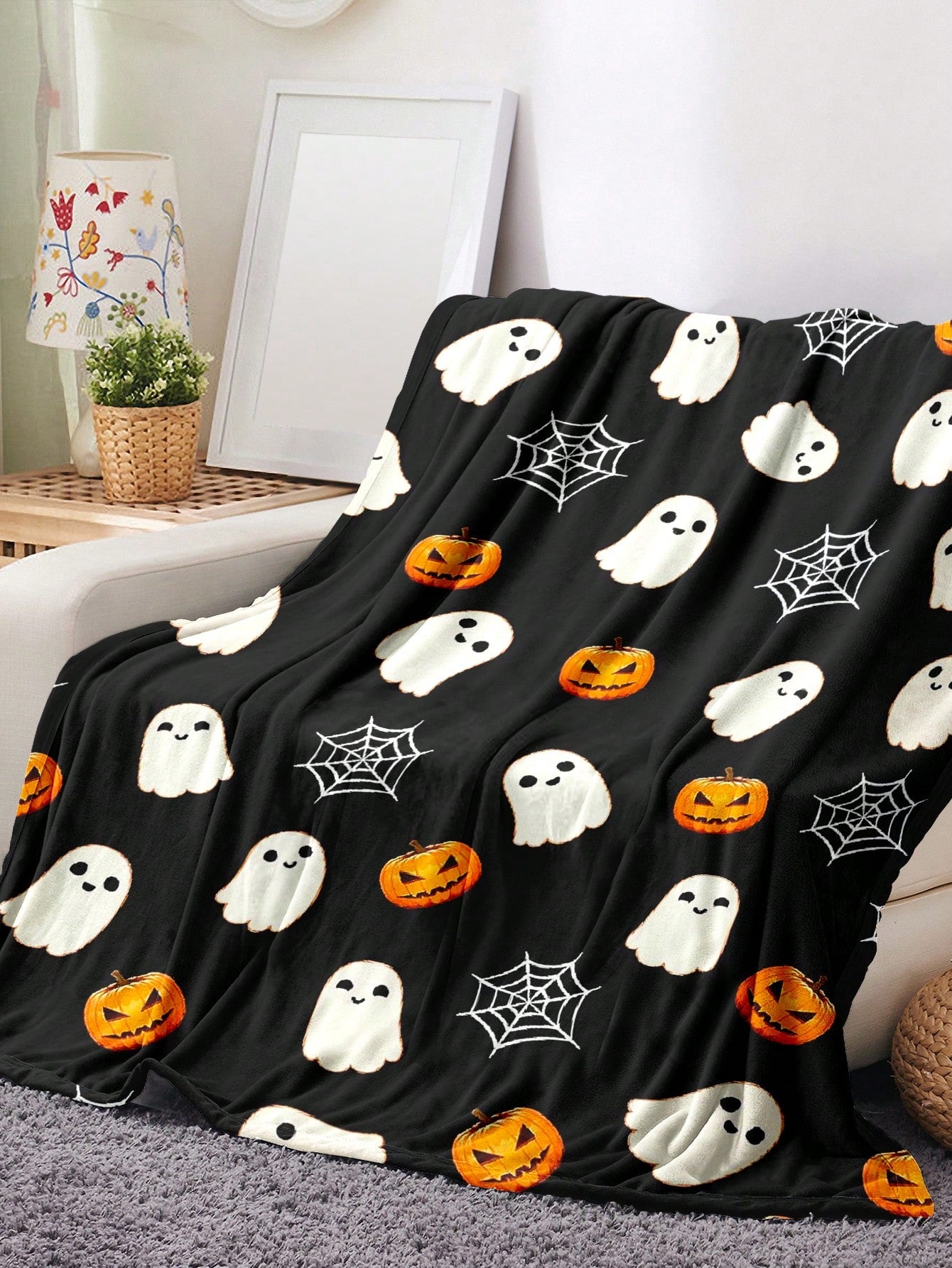 Cute Mushroom Printed Blanket, Comfortable Soft Lightweight Flannel Throw Blanket, Suitable For Bed, Sofa, Travel, Four Season, Pet