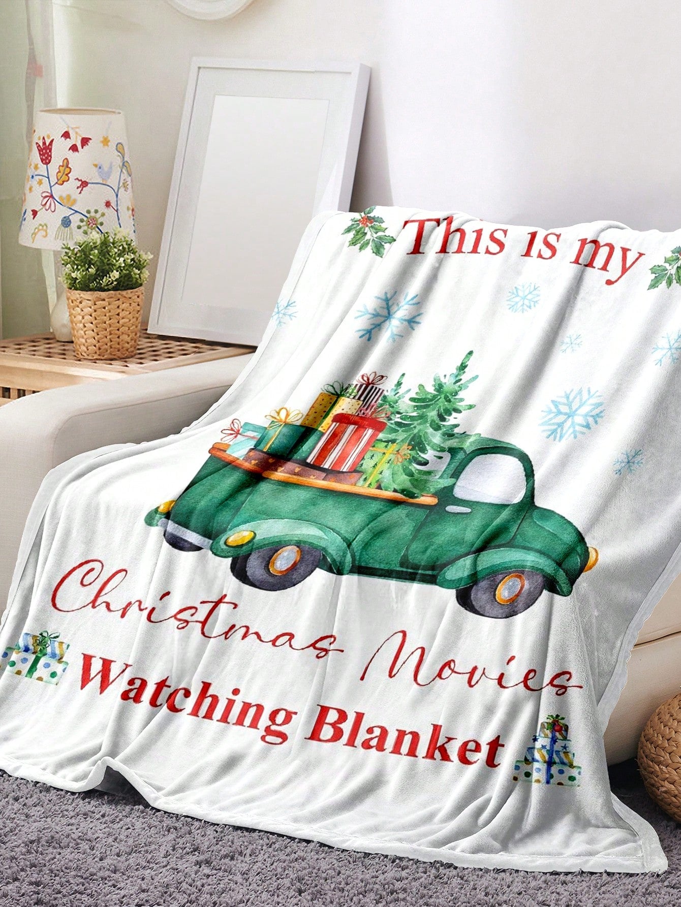 Cute Mushroom Printed Blanket, Comfortable Soft Lightweight Flannel Throw Blanket, Suitable For Bed, Sofa, Travel, Four Season, Pet