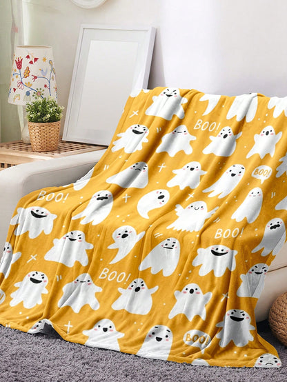 Cute Mushroom Printed Blanket, Comfortable Soft Lightweight Flannel Throw Blanket, Suitable For Bed, Sofa, Travel, Four Season, Pet