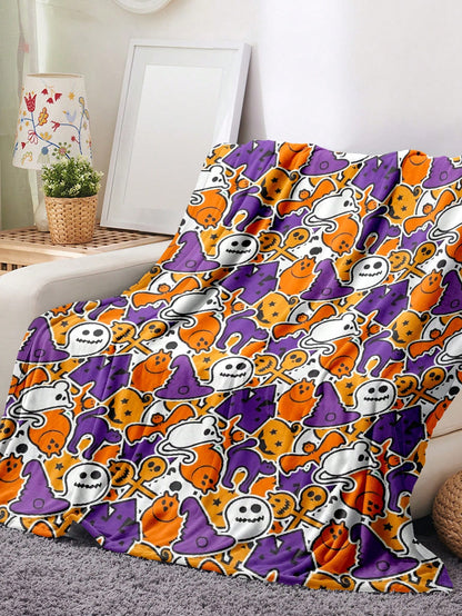 Cute Mushroom Printed Blanket, Comfortable Soft Lightweight Flannel Throw Blanket, Suitable For Bed, Sofa, Travel, Four Season, Pet