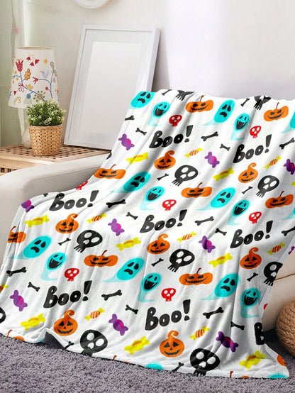 Cute Mushroom Printed Blanket, Comfortable Soft Lightweight Flannel Throw Blanket, Suitable For Bed, Sofa, Travel, Four Season, Pet