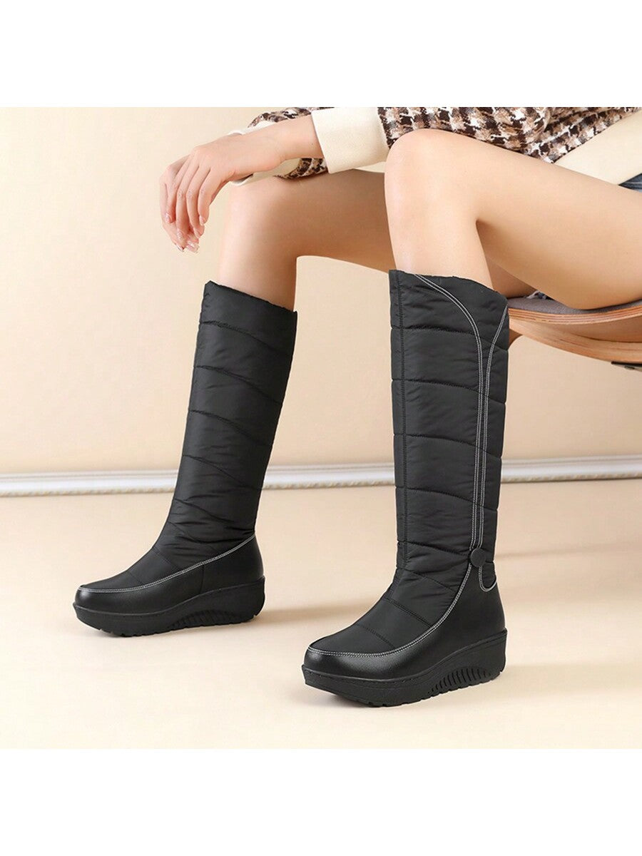 Thickened Winter Warm Snow Boots For Women, Windproof, Waterproof, Anti-skid, Outdoor, Plus Velvet, Mid-calf, Flat, Cold-resistant Shoes