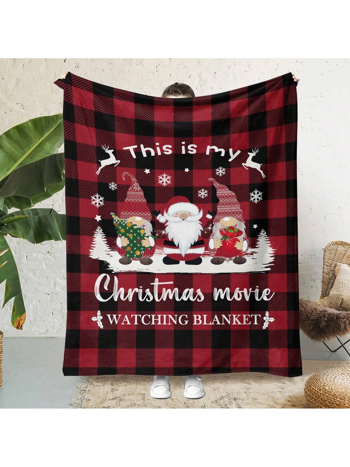 F3394 Santa Claus Pattern Christmas Blanket