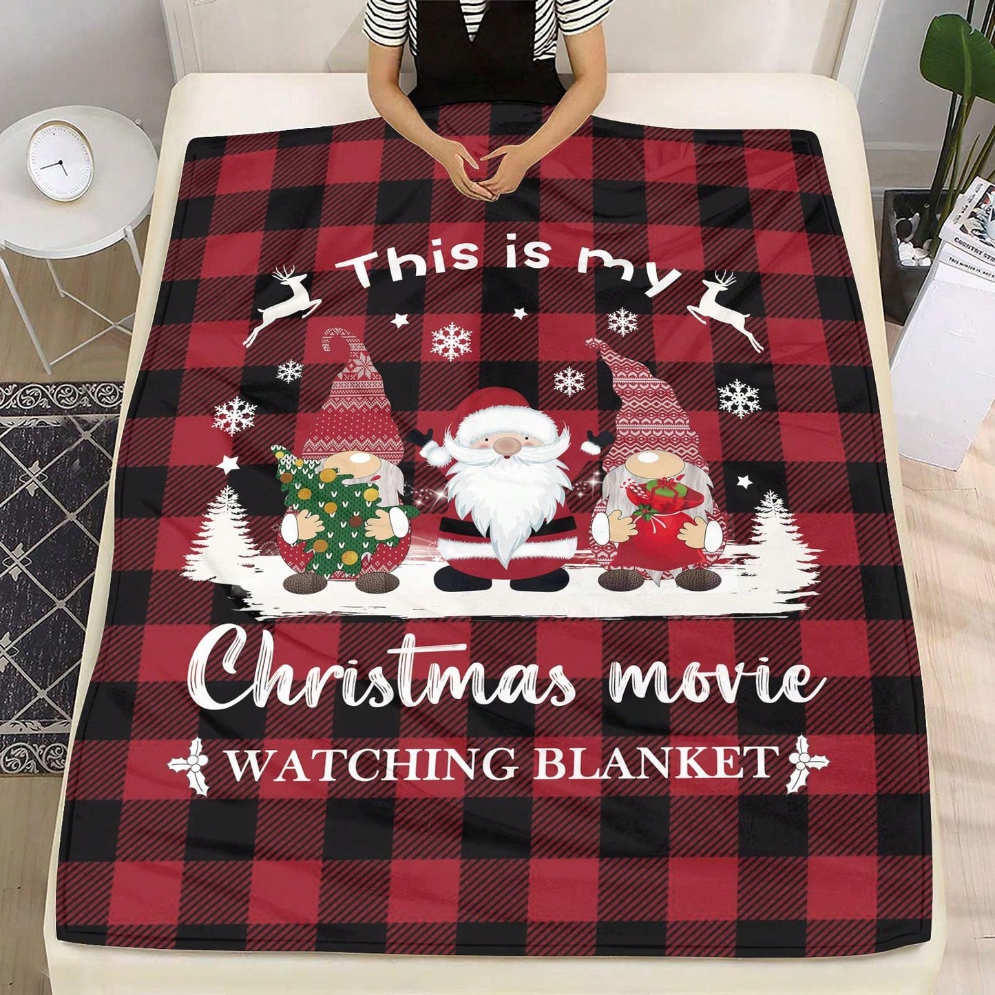 F3394 Santa Claus Pattern Christmas Blanket