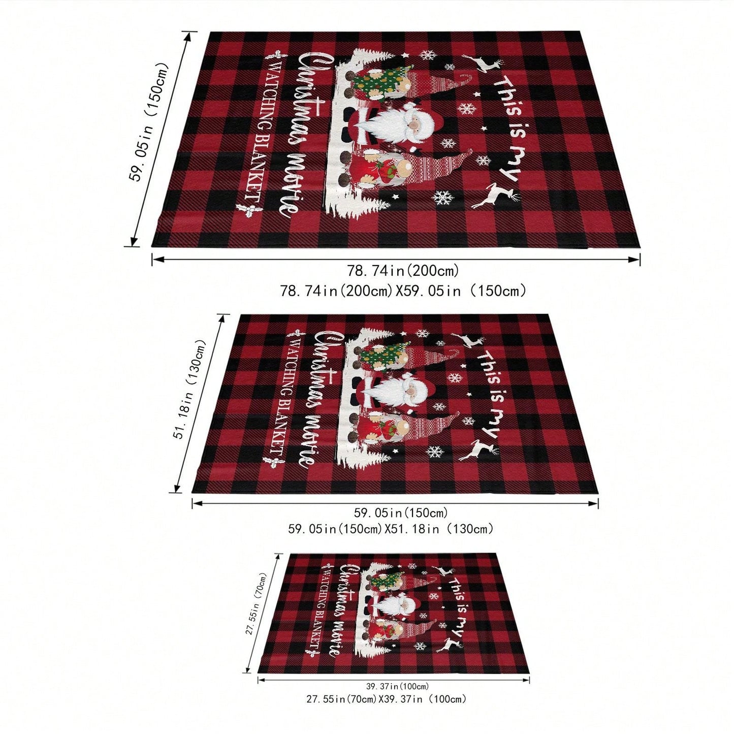 F3394 Santa Claus Pattern Christmas Blanket