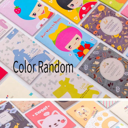 10pcs Cartoon Mini Portable Cute Notebook, A6 Memo Pad, Stationery Gift Set For Kids, Students, Office