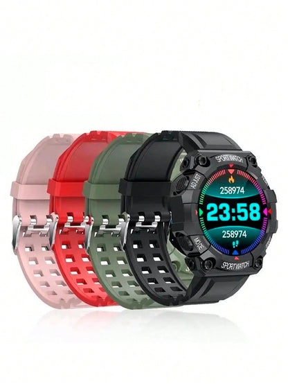 Compatible With Android & Ios Systems. Multifunctional Smartwatch With Touch Screen, Silicone Strap, Multiple Sports Modes, Camera Control, Social Media Notifications, Heart Rate & Sleep Monitor.