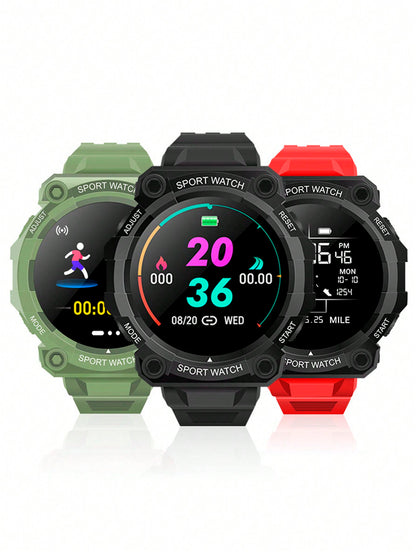 Compatible With Android & Ios Systems. Multifunctional Smartwatch With Touch Screen, Silicone Strap, Multiple Sports Modes, Camera Control, Social Media Notifications, Heart Rate & Sleep Monitor.