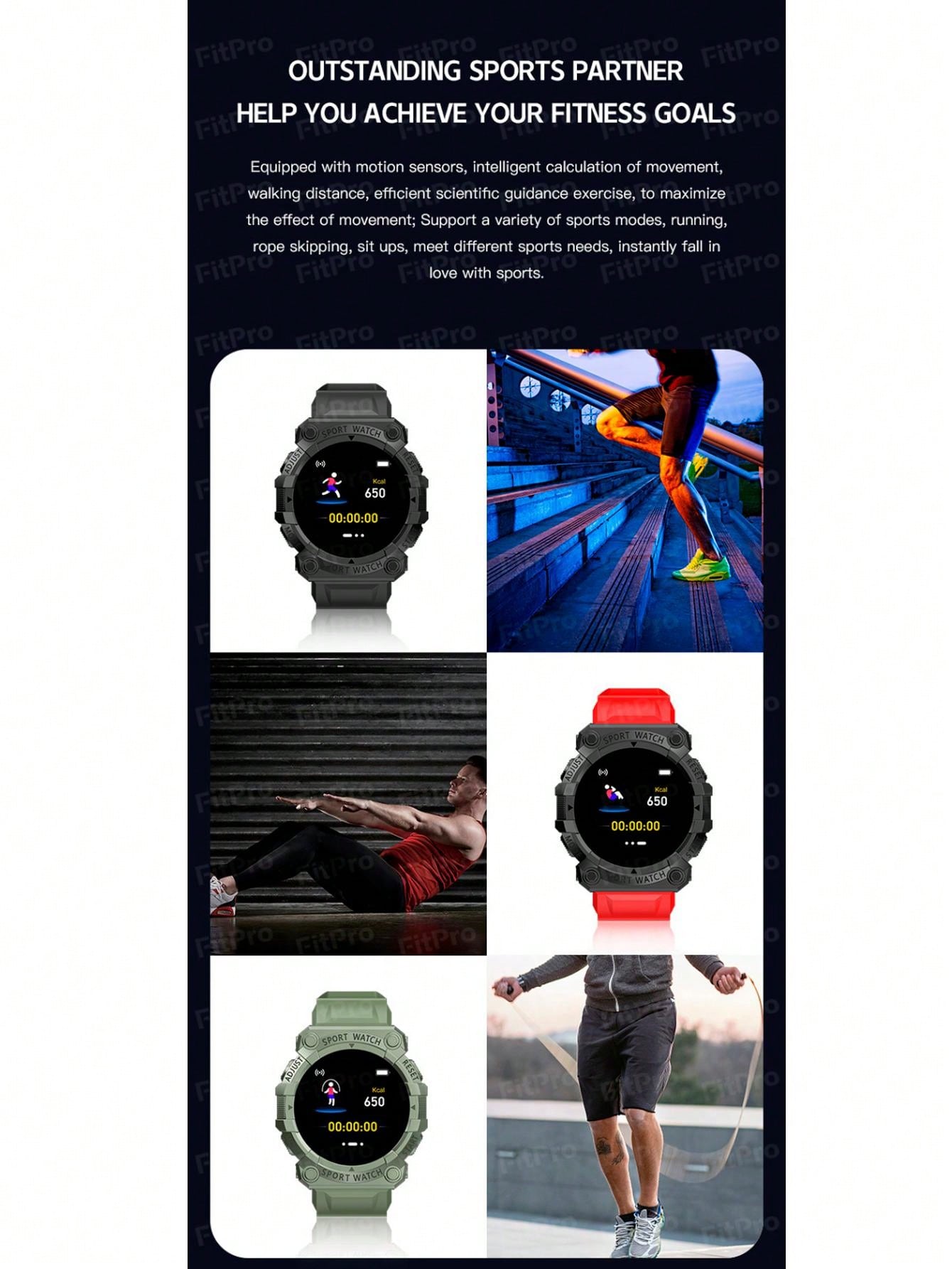 Compatible With Android & Ios Systems. Multifunctional Smartwatch With Touch Screen, Silicone Strap, Multiple Sports Modes, Camera Control, Social Media Notifications, Heart Rate & Sleep Monitor.