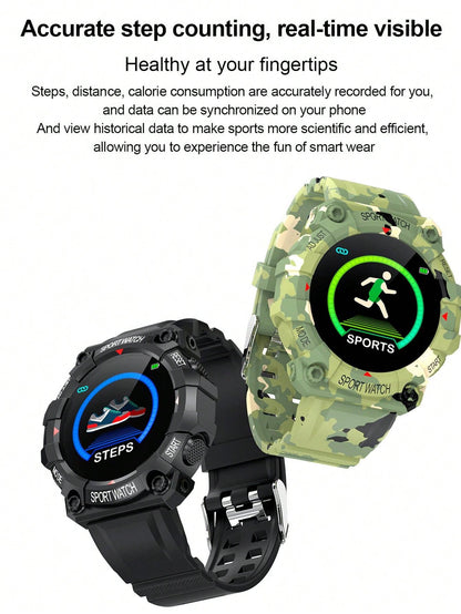 Compatible With Android & Ios Systems. Multifunctional Smartwatch With Touch Screen, Silicone Strap, Multiple Sports Modes, Camera Control, Social Media Notifications, Heart Rate & Sleep Monitor.