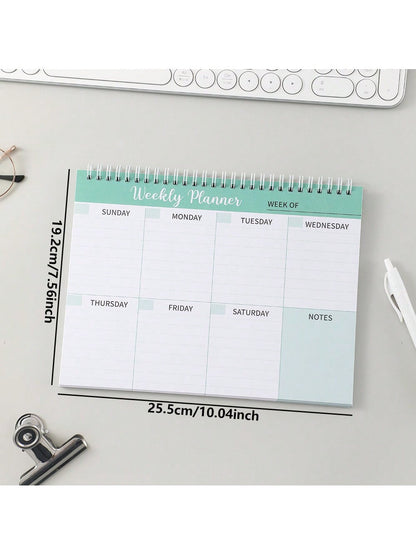 52 sheets Weekly Planning Notepad Wide To Do Planner Notepad with Notes Daily Schedules For Goals Tasks Ldeas Notes To Do Lists PVC Hardcover Office Planning 25.5*19.2cm (10.04*7.56 inch)