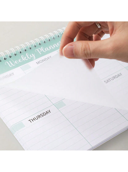 52 sheets Weekly Planning Notepad Wide To Do Planner Notepad with Notes Daily Schedules For Goals Tasks Ldeas Notes To Do Lists PVC Hardcover Office Planning 25.5*19.2cm (10.04*7.56 inch)