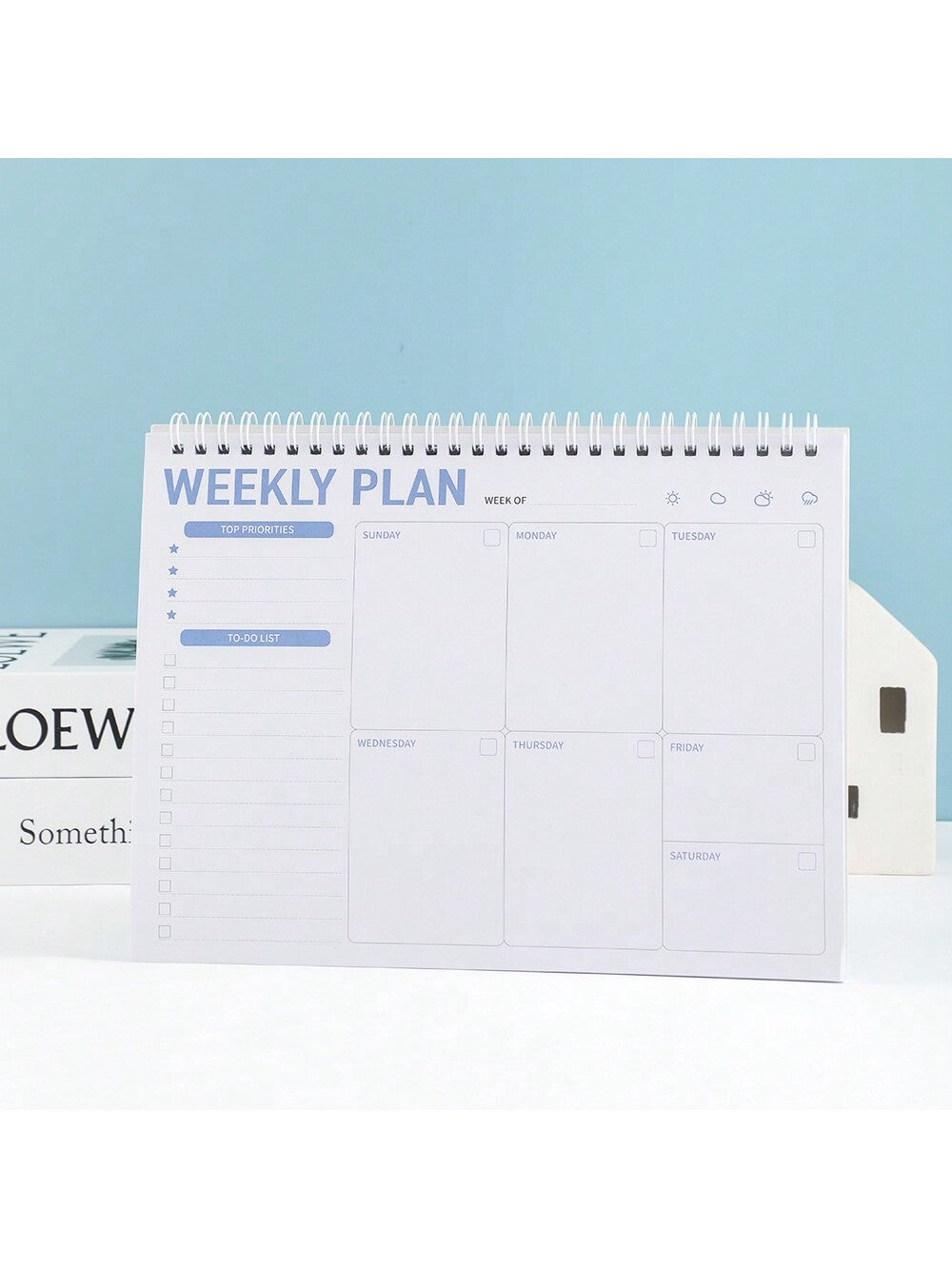 52 sheets Weekly Planning Notepad Wide To Do Planner Notepad with Notes Daily Schedules For Goals Tasks Ldeas Notes To Do Lists PVC Hardcover Office Planning 25.5*19.2cm (10.04*7.56 inch)