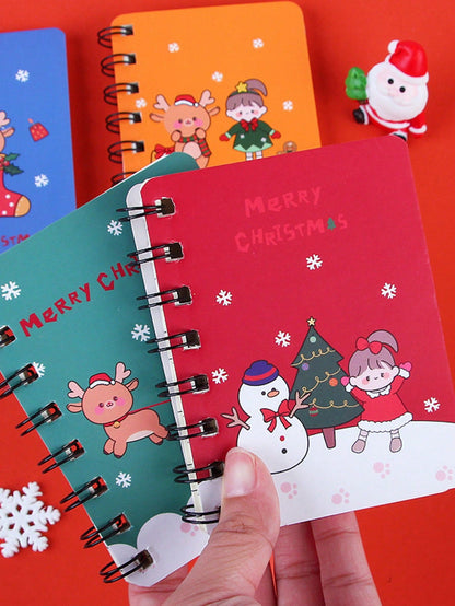 1pc Random Christmas Pattern Spiral Notebook Stationery Memo Pad