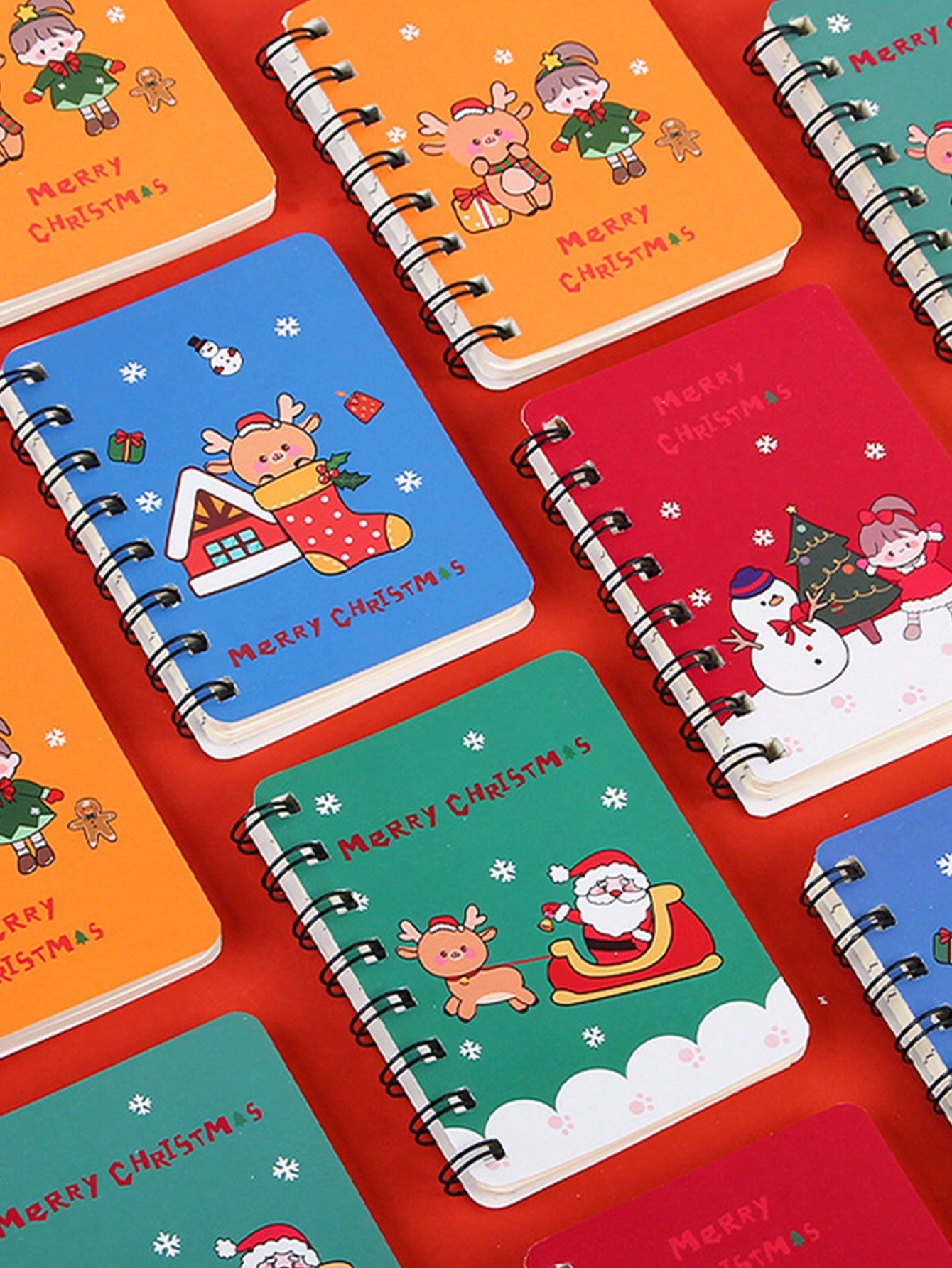 1pc Random Christmas Pattern Spiral Notebook Stationery Memo Pad