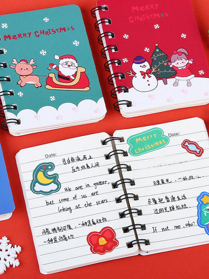 1pc Random Christmas Pattern Spiral Notebook Stationery Memo Pad