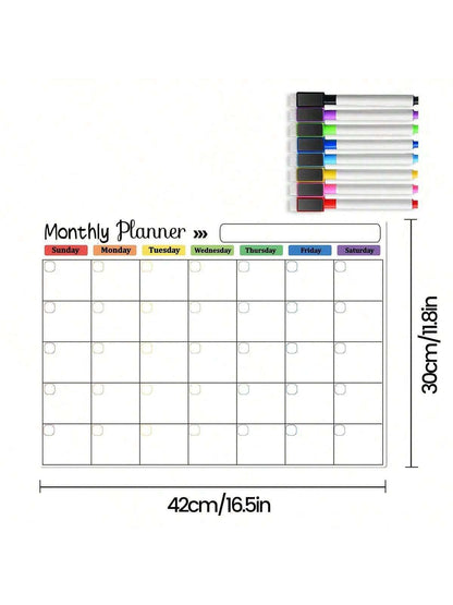 12pcs 16.5'' X 11.8'' Magnetic Dry Erase Calendar Family Weekly Monthly Planner For Refrigerator