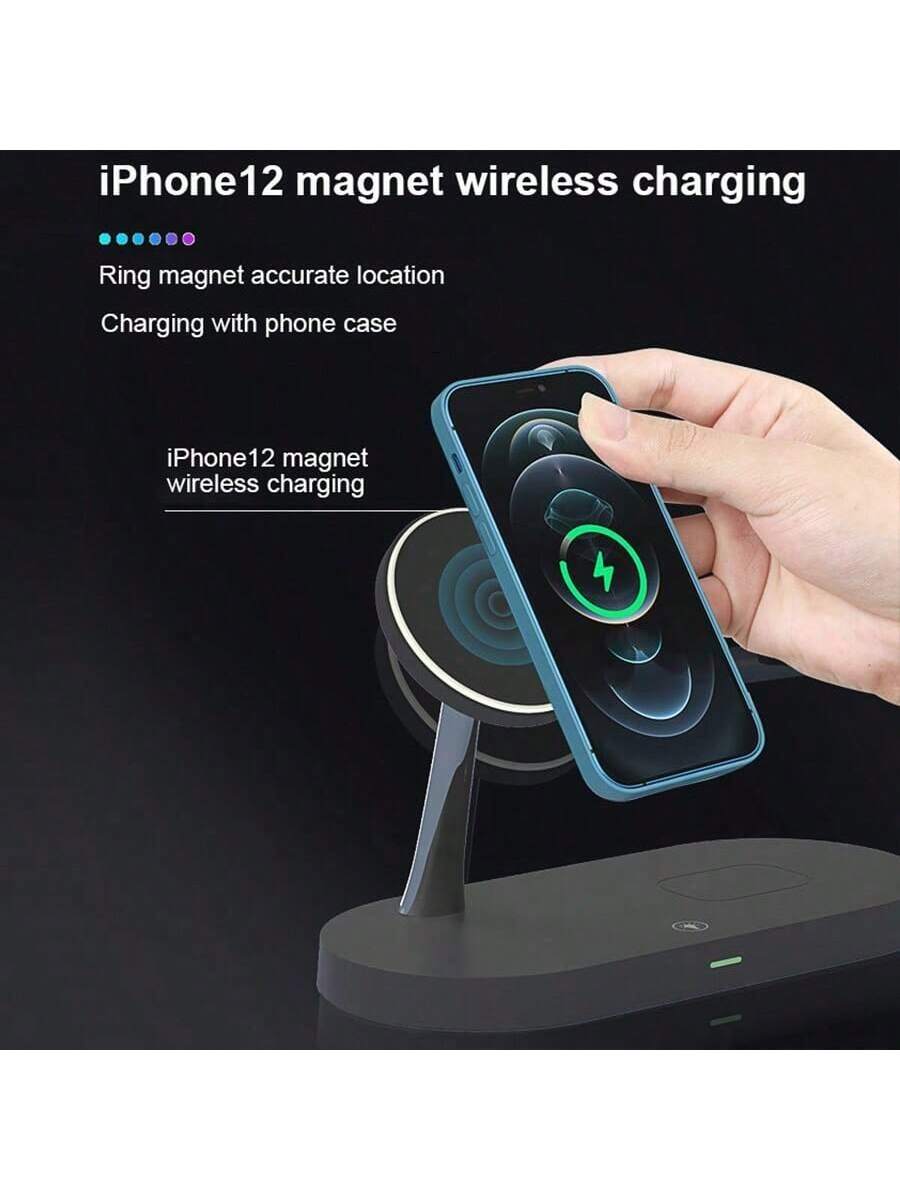 New 5-in-1 Magnetic Wireless Charger, 15w Qi-certified Wireless Charging Pad For Phone, Smart Watch And Earbuds, Fast Charging Stand For Multiple Devices