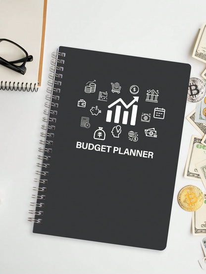 1pc Spiral Budget Planner - Expense Tracker Notebook with Monthly Finance Organizer,Undated Finance Planner/Account Book, Manage Your Money Effectively