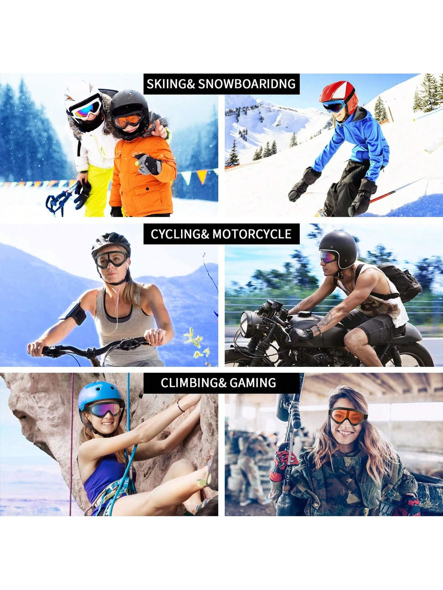 2Pcs  Ski Goggles, Snow Snowboard Goggles for Men Women Kids - UV Protection Foam Anti-Scratch Dustproof