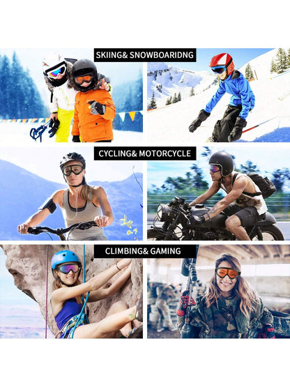 2Pcs  Ski Goggles, Snow Snowboard Goggles for Men Women Kids - UV Protection Foam Anti-Scratch Dustproof