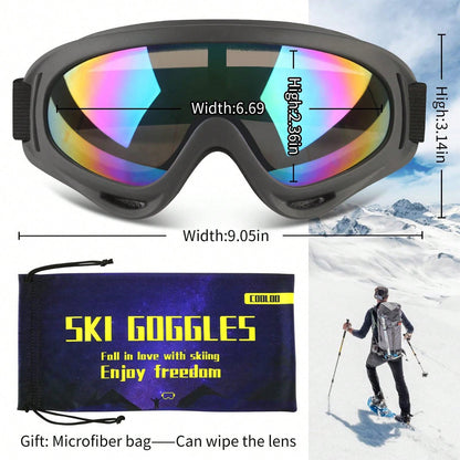 2Pcs  Ski Goggles, Snow Snowboard Goggles for Men Women Kids - UV Protection Foam Anti-Scratch Dustproof