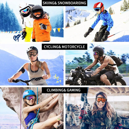 2Pcs  Ski Goggles, Snow Snowboard Goggles for Men Women Kids - UV Protection Foam Anti-Scratch Dustproof