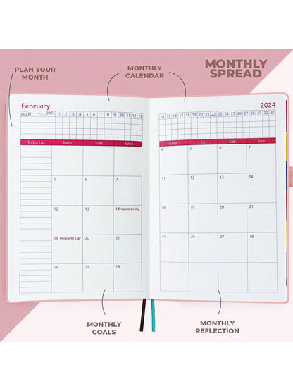 1pc 2024 Spanish Inner Page Weekly Plan And Monthly Plan A5 Planner