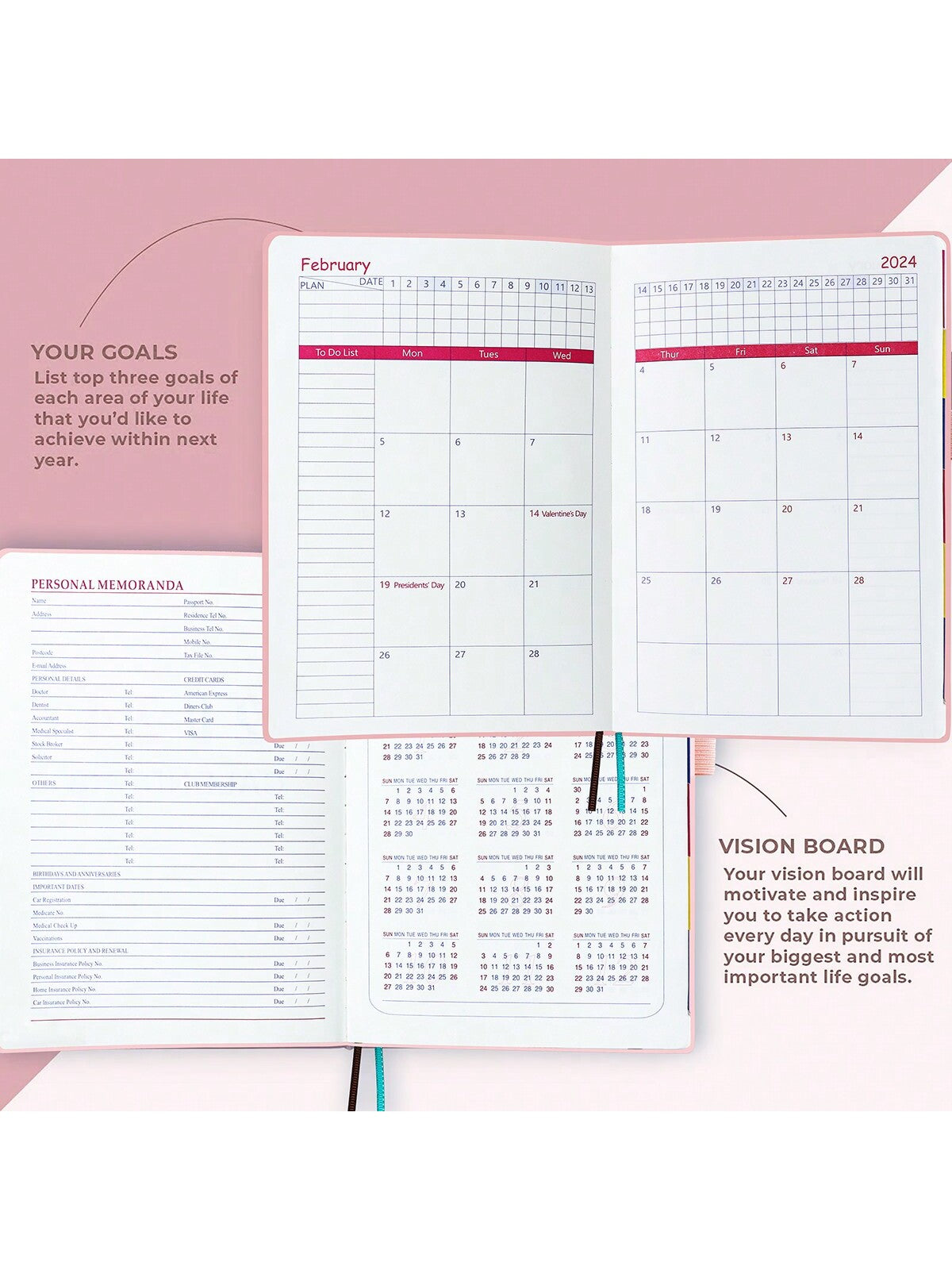 1pc 2024 Spanish Inner Page Weekly Plan And Monthly Plan A5 Planner