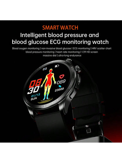 Smartwatch, 1.39-inch 360*360 Hd Touch Screen Smartwatch With Chest Strap For Real-time Ecg Analysis