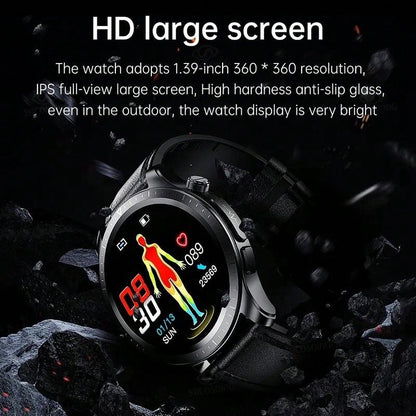 Smartwatch, 1.39-inch 360*360 Hd Touch Screen Smartwatch With Chest Strap For Real-time Ecg Analysis