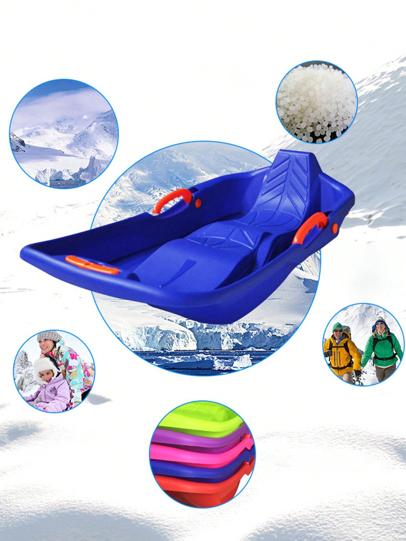 Single , double snowboard sled