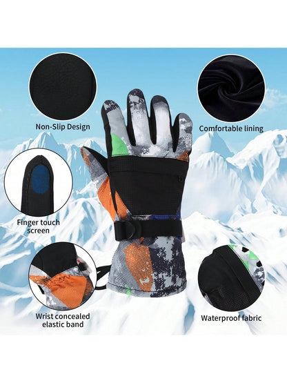 Ski Gloves Waterproof Snow Gloves Winter Thermal Gloves for Men and Women