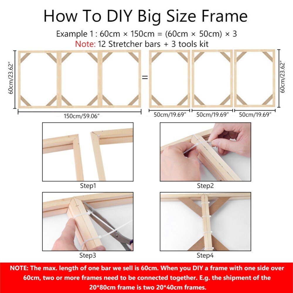 DIY hölzerner Leinwandrahmen für Ölgemälde