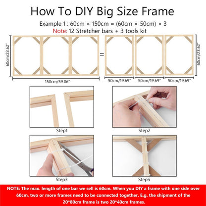 DIY hölzerner Leinwandrahmen für Ölgemälde