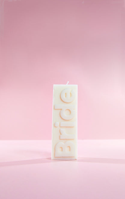 Hen & Wedding Bride White Candle