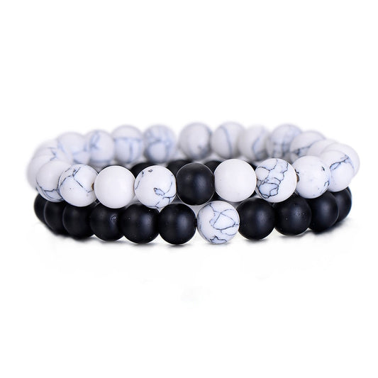 2Pcs/Set Couples Distance Bracelet Classic Natural Stone