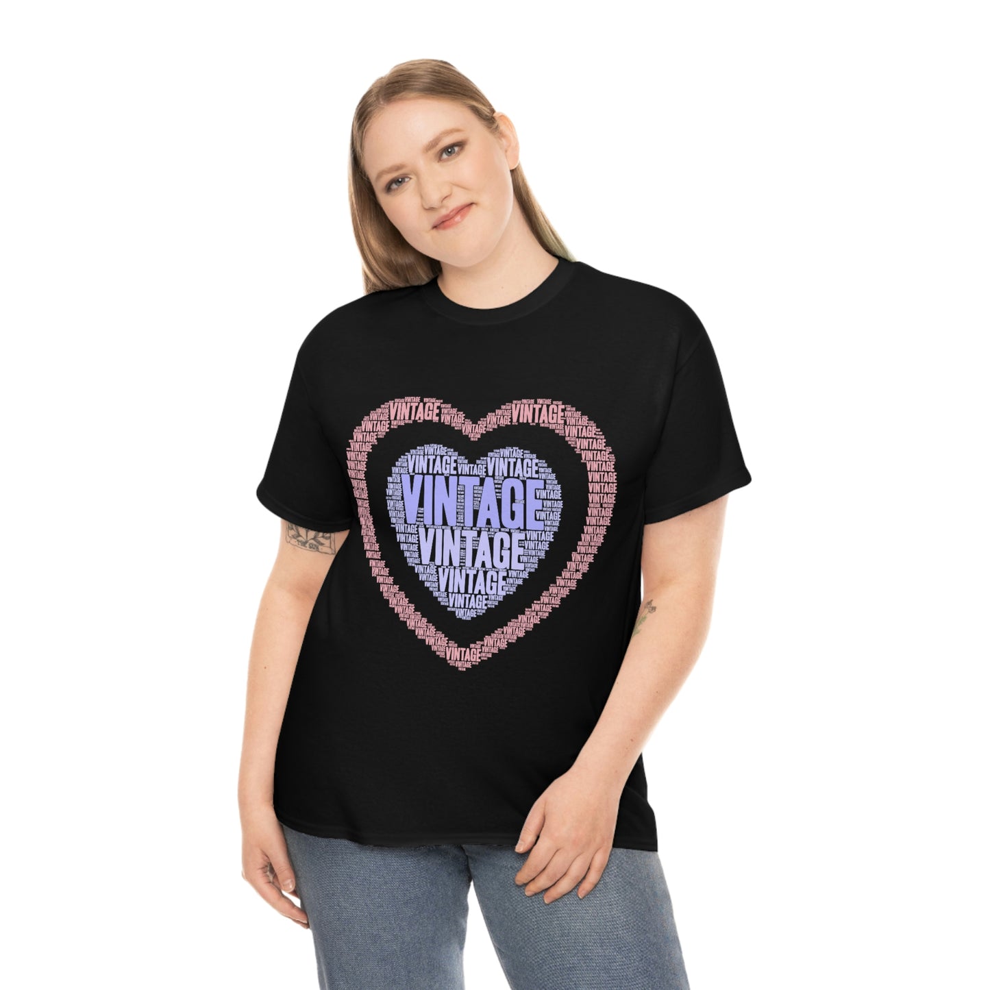 Vintage Heart -Unisex Heavy Cotton Tee