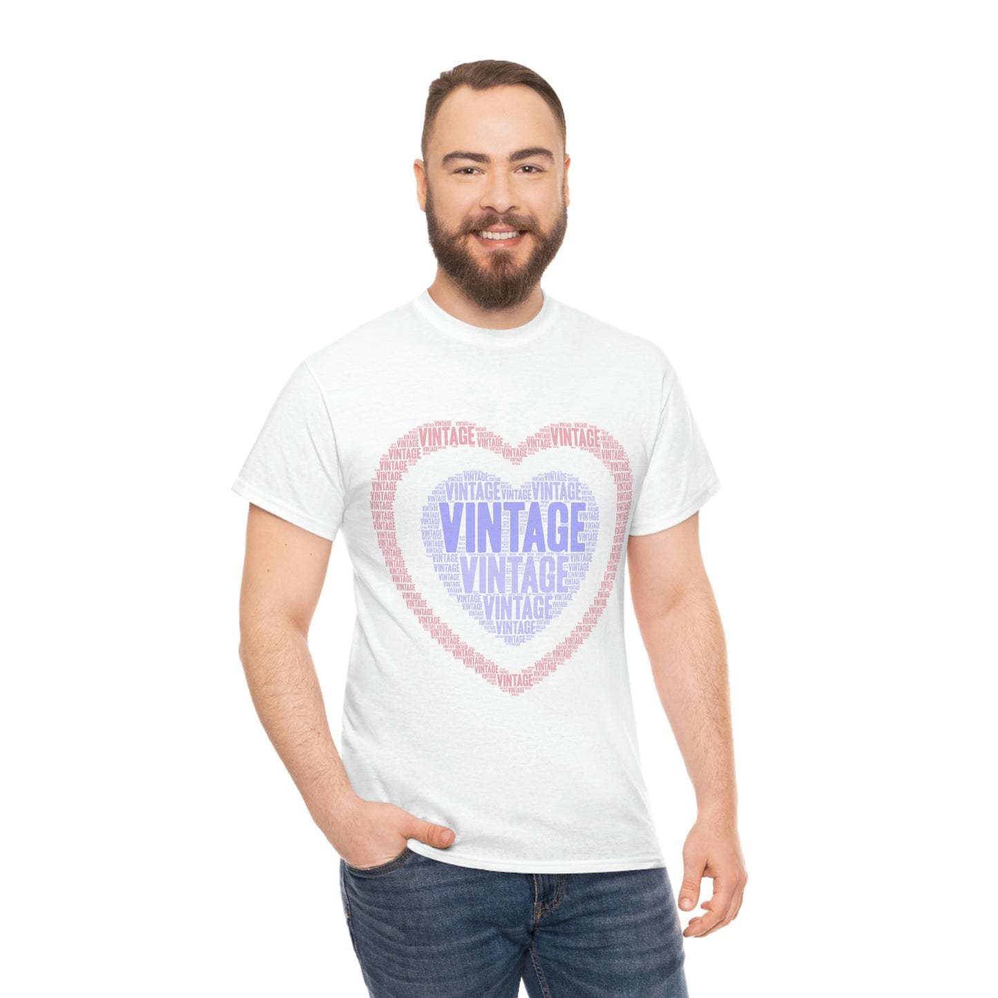 Vintage Heart -Unisex Heavy Cotton Tee